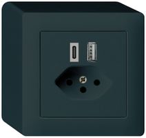 Prise de charge USB AP kallysto 18W PD 1×type A 1×type C T13 noir