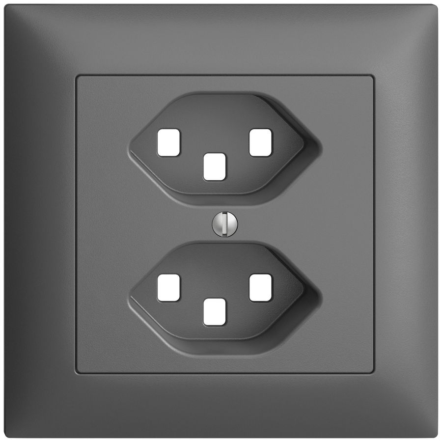 UP-Frontset EDIZIOdue dunkelgrau 88×88mm 2×T23