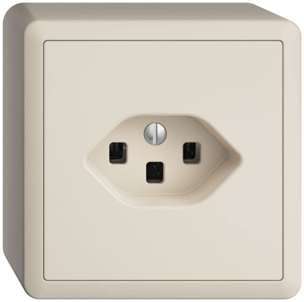 AP-Steckdose EDIZIOdue T23 16A crema, mit Steckklemmen