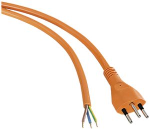 Anschlusskabel 3×1.5mm² 10m PUR Stecker T12 angespritzt orange