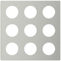 Montageplatte Feller NEVO SNAPFIX® 3×3 Ø69mm 325×325mm grau