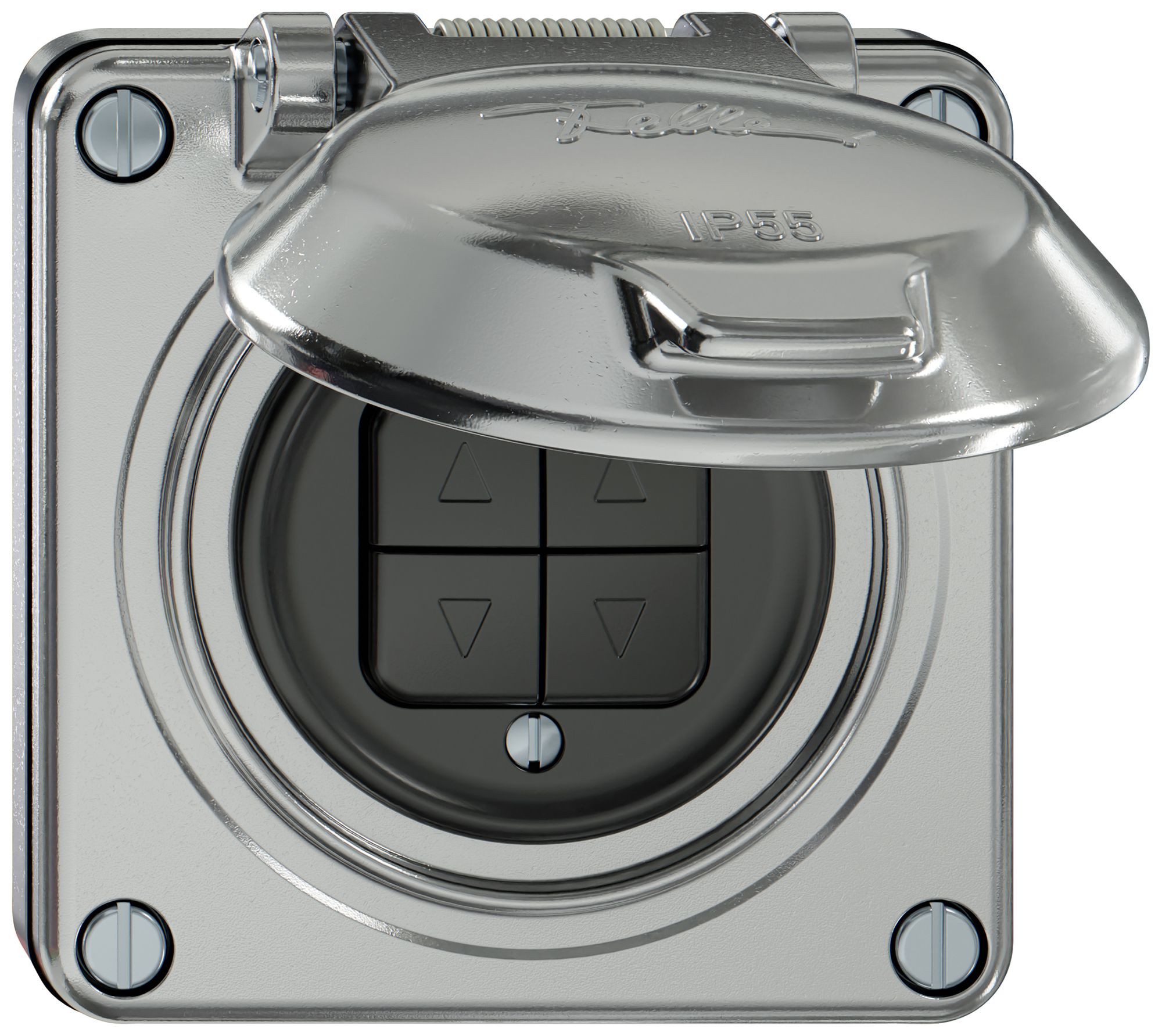 UP-Storentaster ELEMENT 1P 4 Tasten mit Deckel aluminium