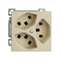 AP-Steckdose EDIZIOdue 3×T23 Kombi-Einsatz vanille