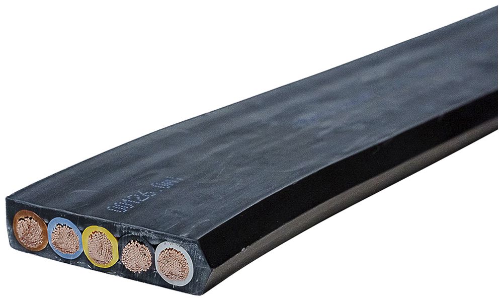 Câble plat Woertz 5×25mm² sans halogène noir UV B2ca