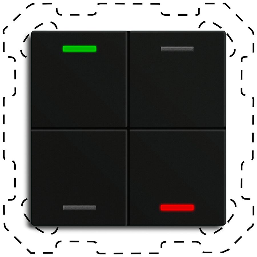 Pulsante KNX RGBW INS MDT BE-TAL600416.01 4t/4a nero op. "neutrale"