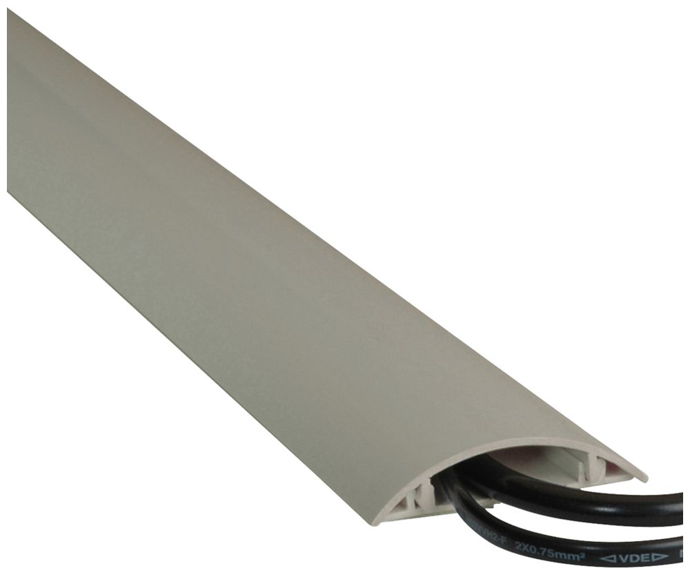 Canal de câblage sur sol VALUE 1000×60×12mm voûté PVC gris