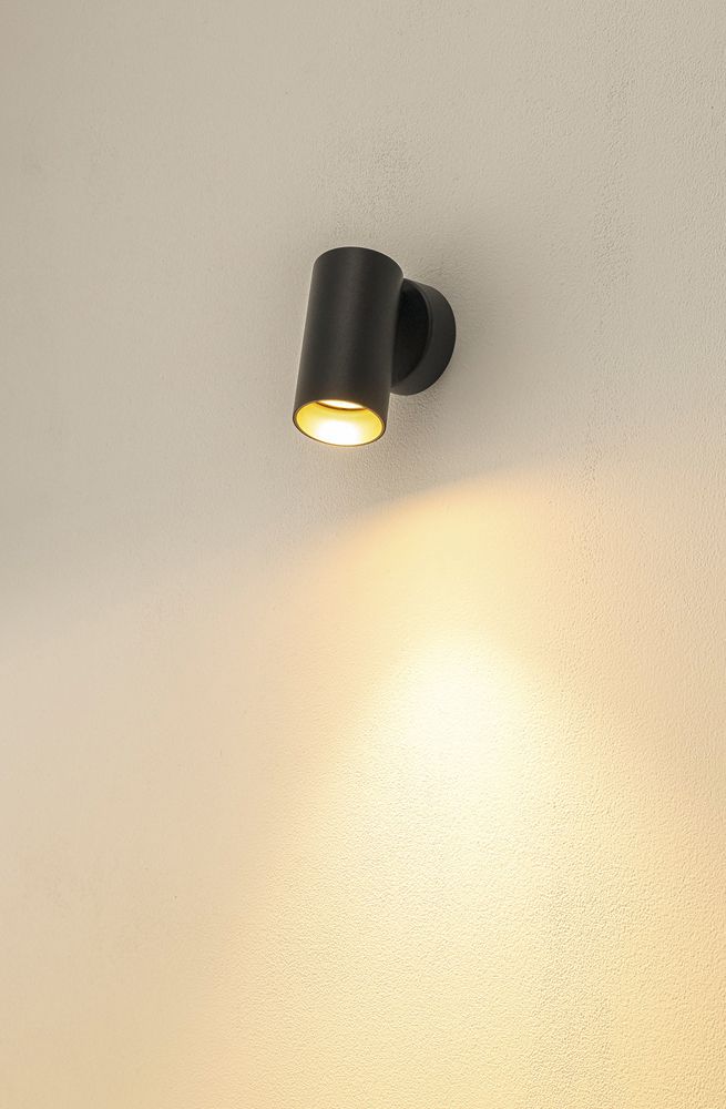 Decken-/Wandleuchte SLV KAMI GU10 1×0…10W 114×70mm schwarz/gold