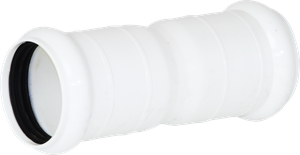 Doppelsteckmuffe PE 92/80 schwarz mit Sicke und Dichtungen KRDM