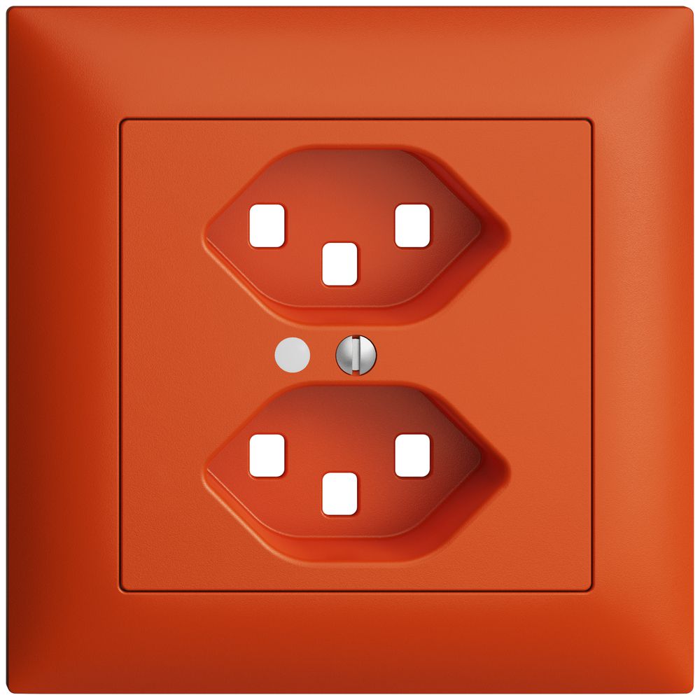 UP-Frontset EDIZIOdue orange 88×88mm 2×T23 mit Linse