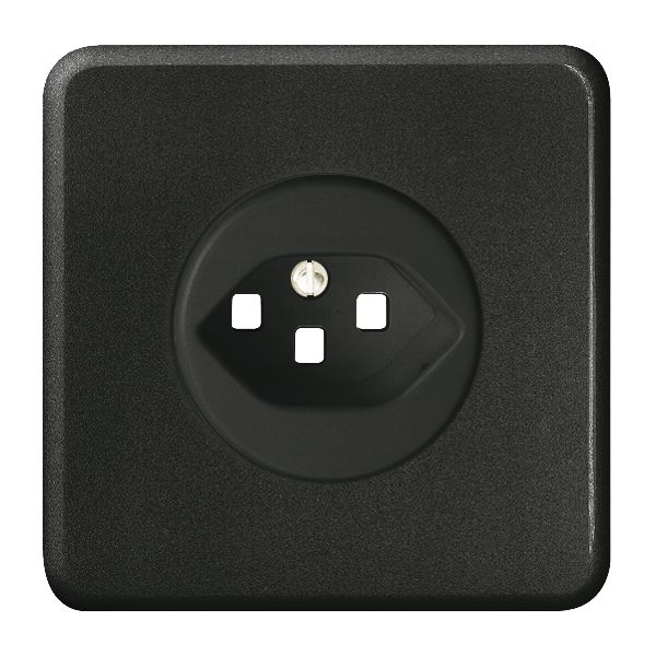 UP-Frontset FH 1×T23 schwarz, für Steckdose mit Steckklemmen
