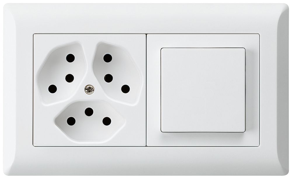 UP-Kombination kallysto.line Gr.I-I horizontal 3×Typ 13+Schalter S3 weiss