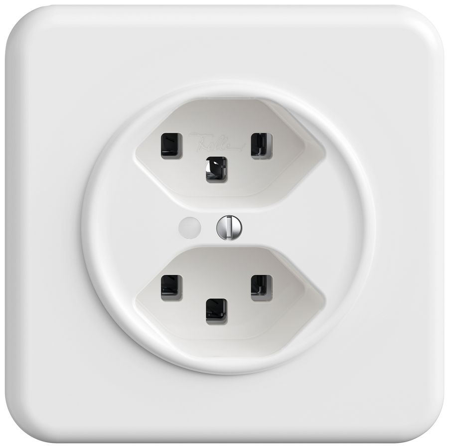 UP-Steckdose STANDARDdue SNAPFIX® 2×T23 mit LED ws