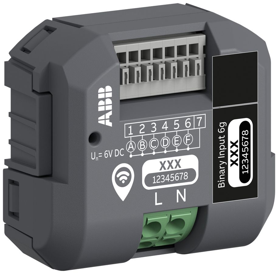 EB-RF-Binäreingang ABB free@home wireless 6×Eing IN:6VDC