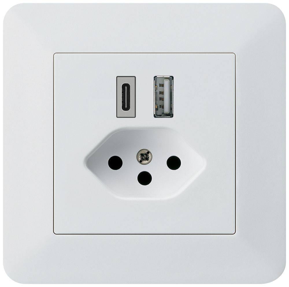 Prise de charge USB ENC kallysto.trend 18W PD 1×type A 1×type C T13 blanc