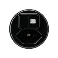 Einsatz zu Leuchtkombination basico 2×A-R/1L+T13 schwarz 1 Linse m.Kinderschutz