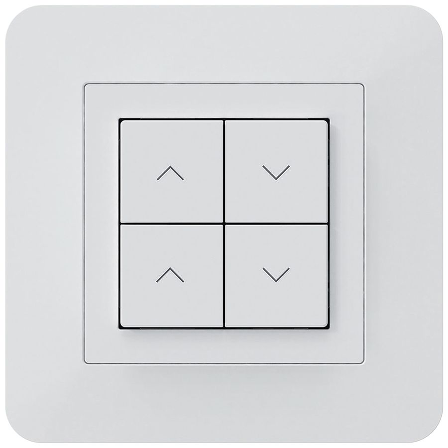 Poussoir pour stores KNX ENC Hager BA kallysto.trend C quadruple 94×94mm blanc