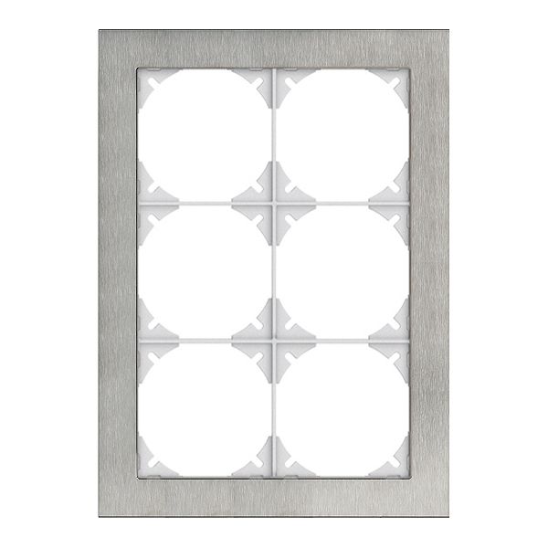 Abdeckrahmen EDIZIOdue prestige 3×2 chromstahl geschliffen