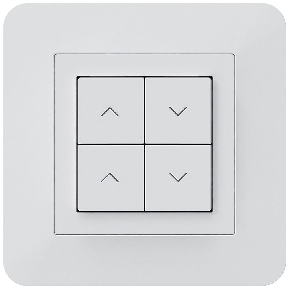 Poussoir pour stores KNX ENC Hager BA kallysto.trend C quadruple 94×94mm blanc