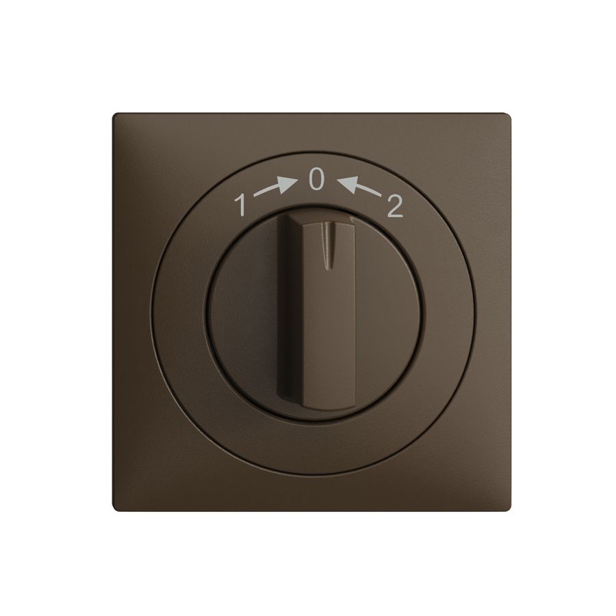 Frontset EDIZIOdue 1->0<-2 coffee 60×60mm für Schwenktaster