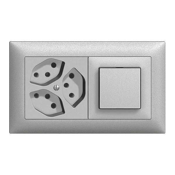UP-Kombination EDIZIOdue 3×T13+3/1P silver, horizontal