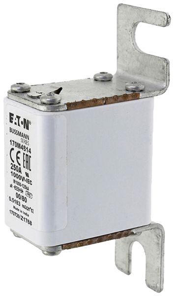 Fusible HPC Eaton 170M4814 00 250A AC 1000V aR connexion à vis type A blanc