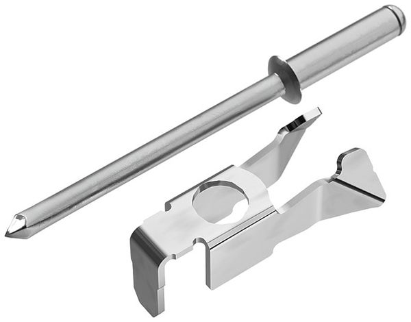 Crampon de fixation Weidmüller FMC 5.2/1.0 BR pour rail DIN modèle de rivet