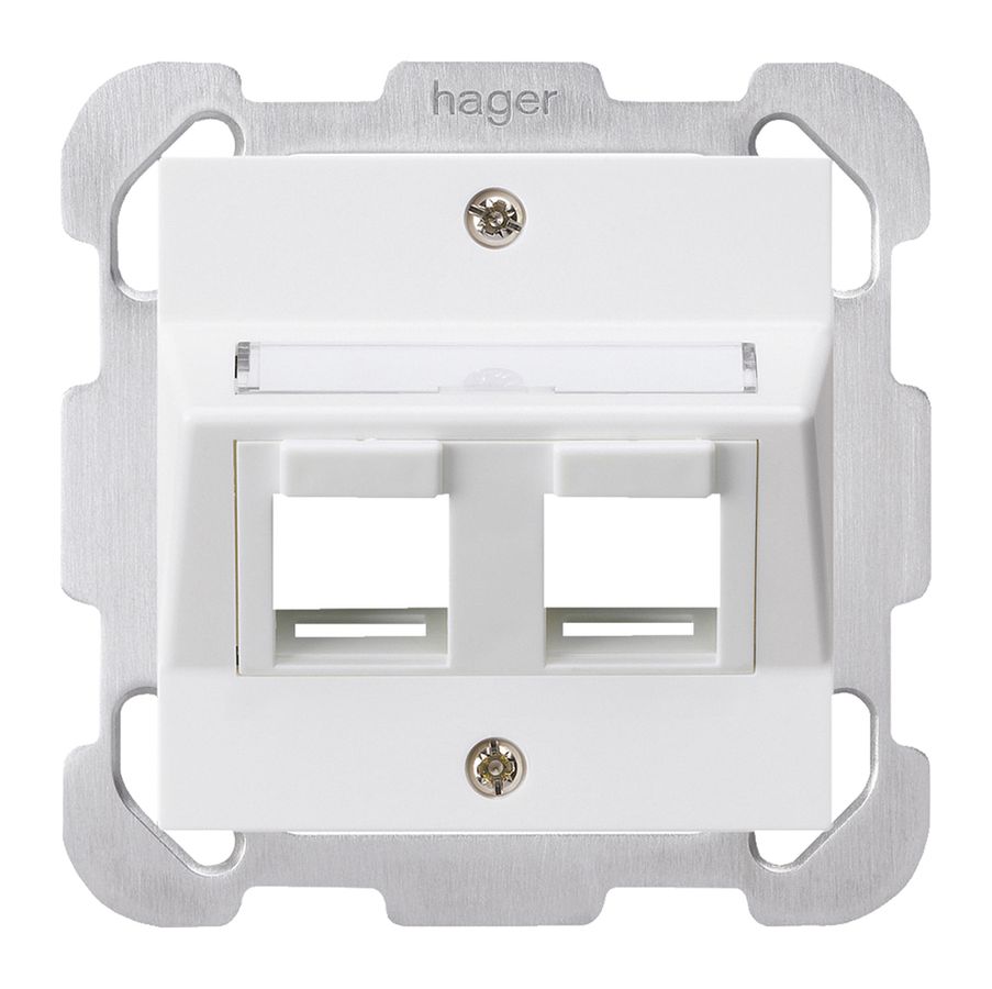 Kit de montage ENC kallysto 2×Keystone blanc avec plaque de fixation