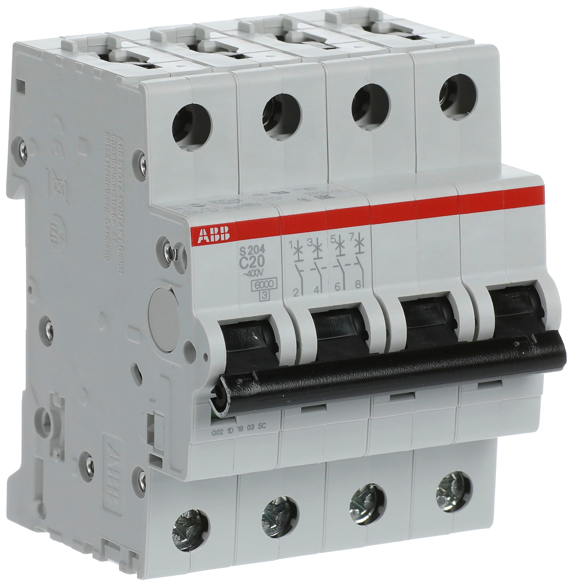 Disjoncteur ABB S204-C20 20A C 6kA
