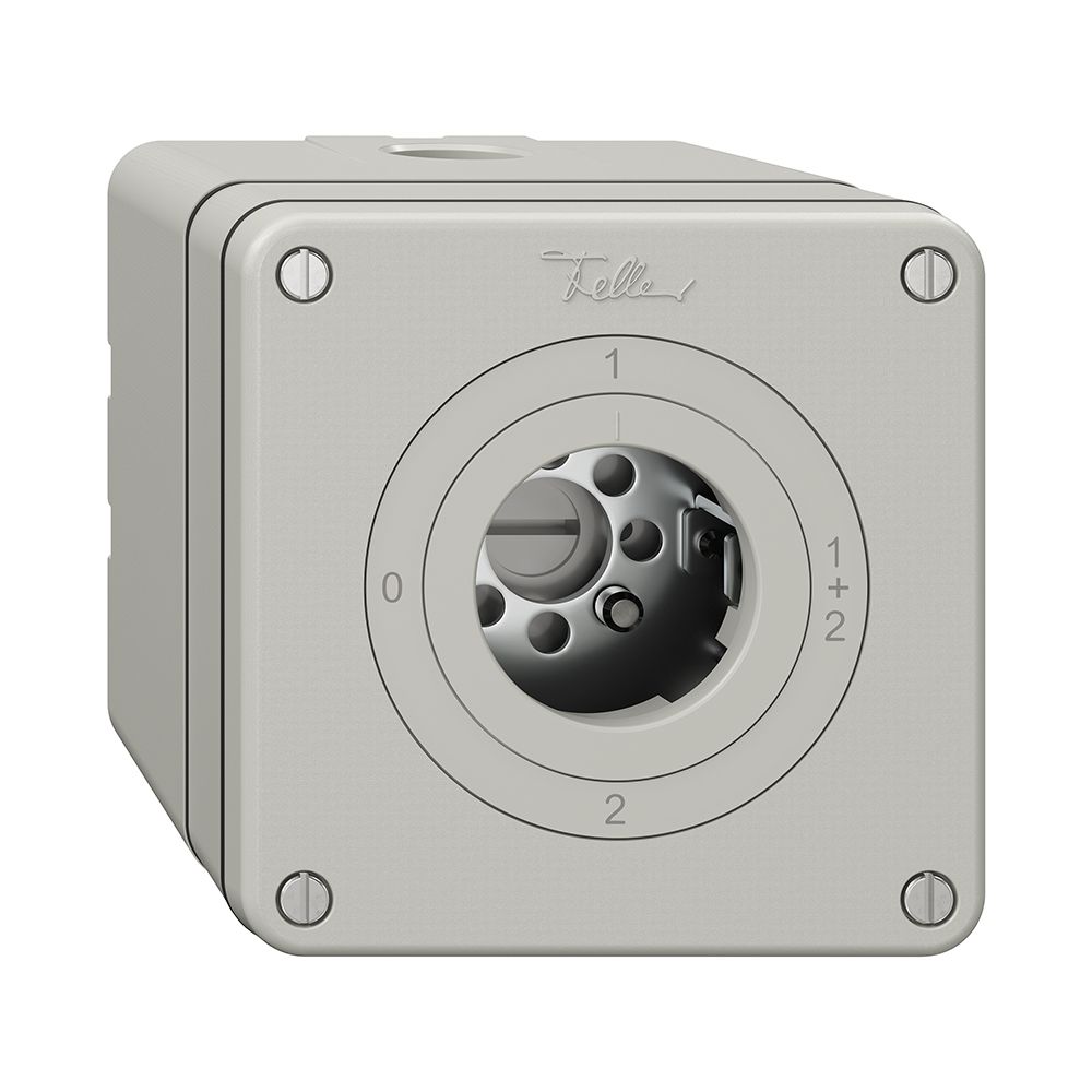 Interrupteur rotatif NAPU NEVO, 1/1 L, sans cylindre, KS, 0-1-1+2-2, gris clair