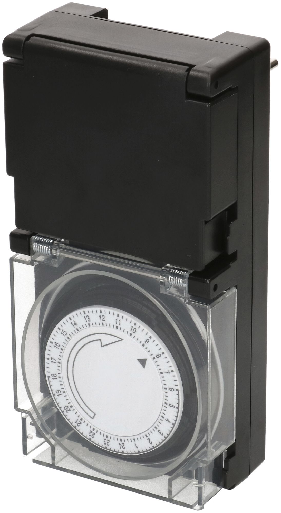 Steckdosenschaltuhr MAX HAURI analog 24h 1×Typ 13 10A 230V IP55 schwarz