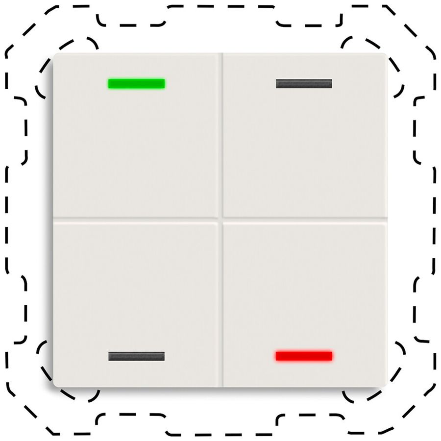 Poussoir KNX RGBW INC MDT BE-TAL60T411.01 4t/4a temp.blanc mat "neutre"
