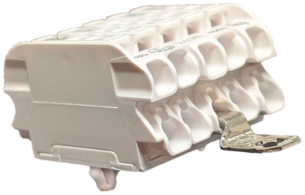 Verbindungsklemme 5P 0.5…2.5mm² Erdungsbügel ws