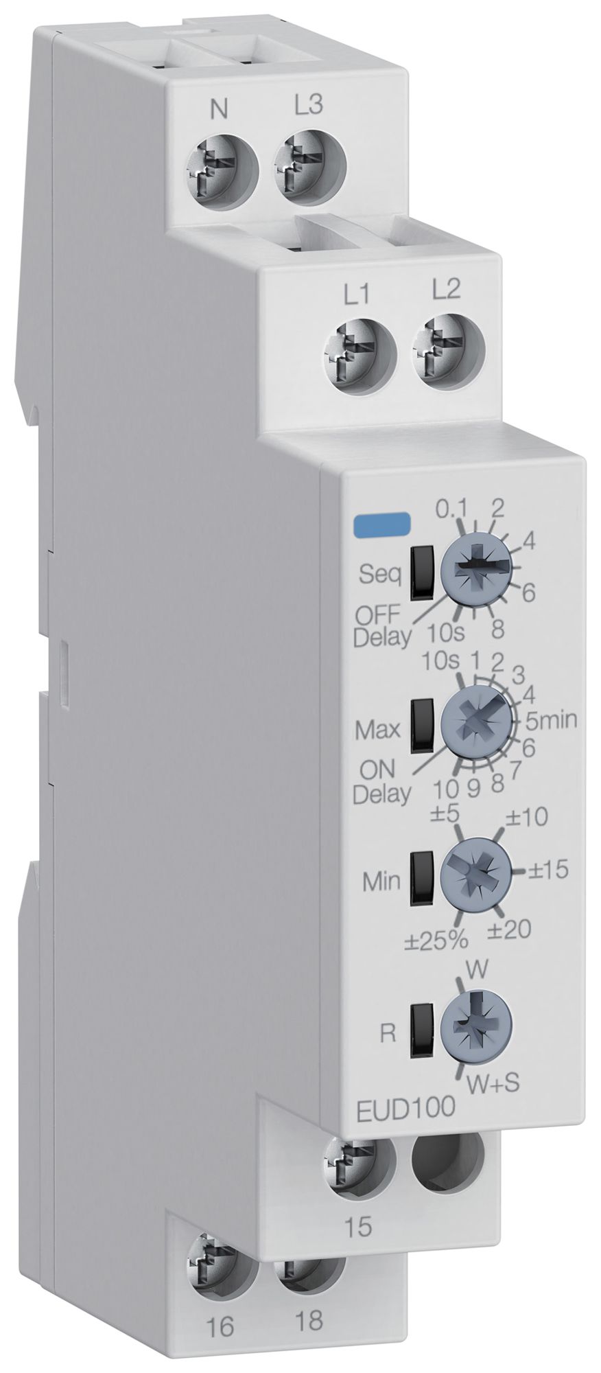 REG-Netzüberwachungsrelais Hager EUD100, 1LN/3LN 1W (5A/250V) 1TE