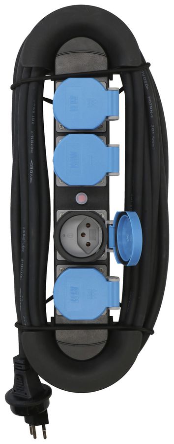 Steckdosenleiste MAX HAURI Construct Line 10m 4×T13 IP55 90° schwarz