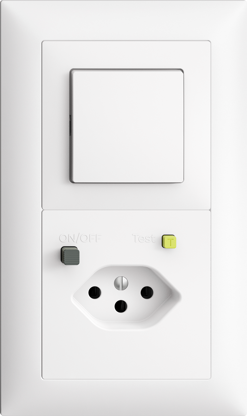 UP-Kombination Edue 2x1, Schalter 3/1 + Steckdose T13 FI 30mA ws