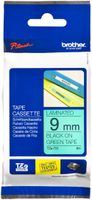 Schriftbandkassette Brother TZe-721 9mm×8m, grün/schwarz