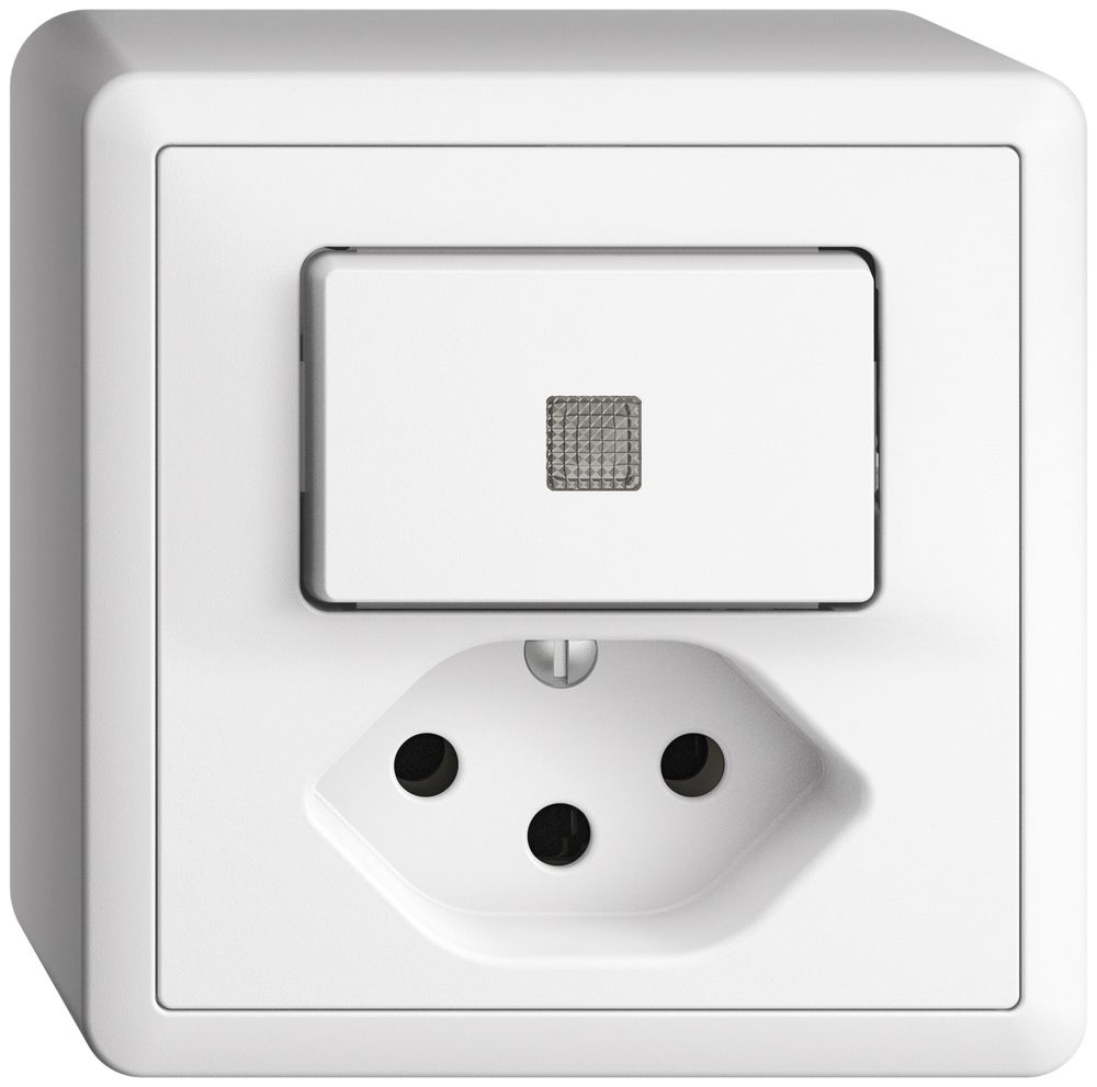 AP-Leuchtkombination 3/1L+T13 weiss LS EDIZIOdue mit Linse, LED gelb