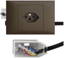 Prise INC EDIZIOdue T23 L2 coffee 45…69mm pour câble plat Technofil