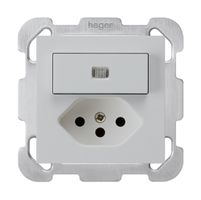 UP-Leuchtkombination 3/1P+T13 hellgrau kallysto mit Befestigungsplatte