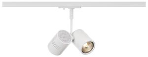 Projecteur SLV BIMA II, 2×GU10 50W avec adaptateur 1-phase IP20 blanc mat