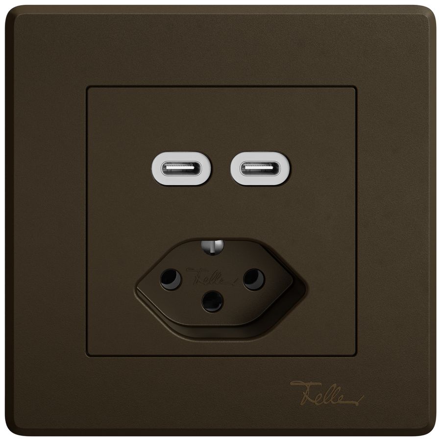 Prise de charge USB ENC EDIZIO.liv SNAPFIX® USB C+C/T13 3A 230VAC br