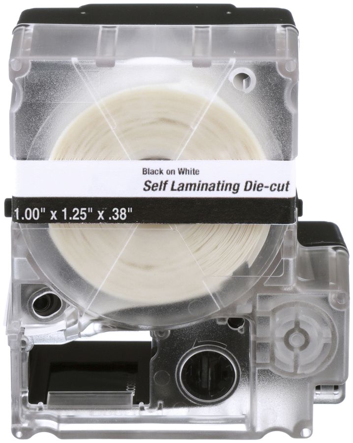 Cassette d'étiquettes Panduit MP, auto-laminant, 25.4×19.1mm clair/blanc