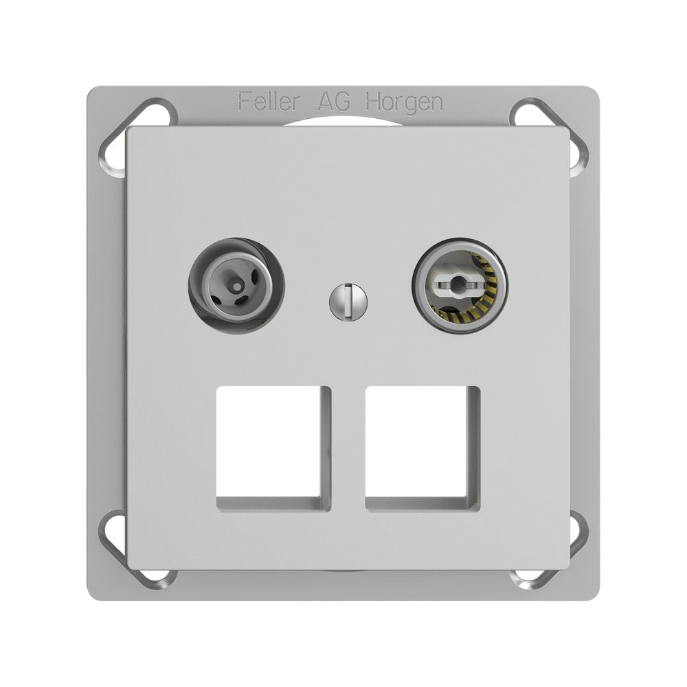 EB-Multimediadose 4dB EDIZIOdue FM.TE, Stichdose, f.2×RJ45 Keystone, hellgrau