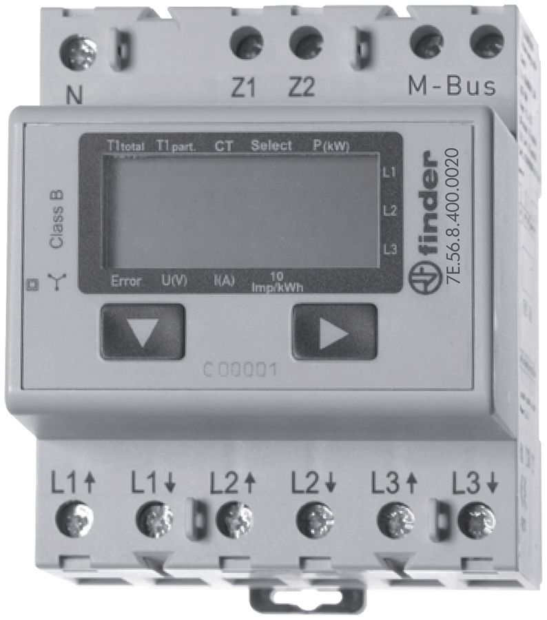 Contatore energia AMD Finder 3×6A convertitore M-Bus