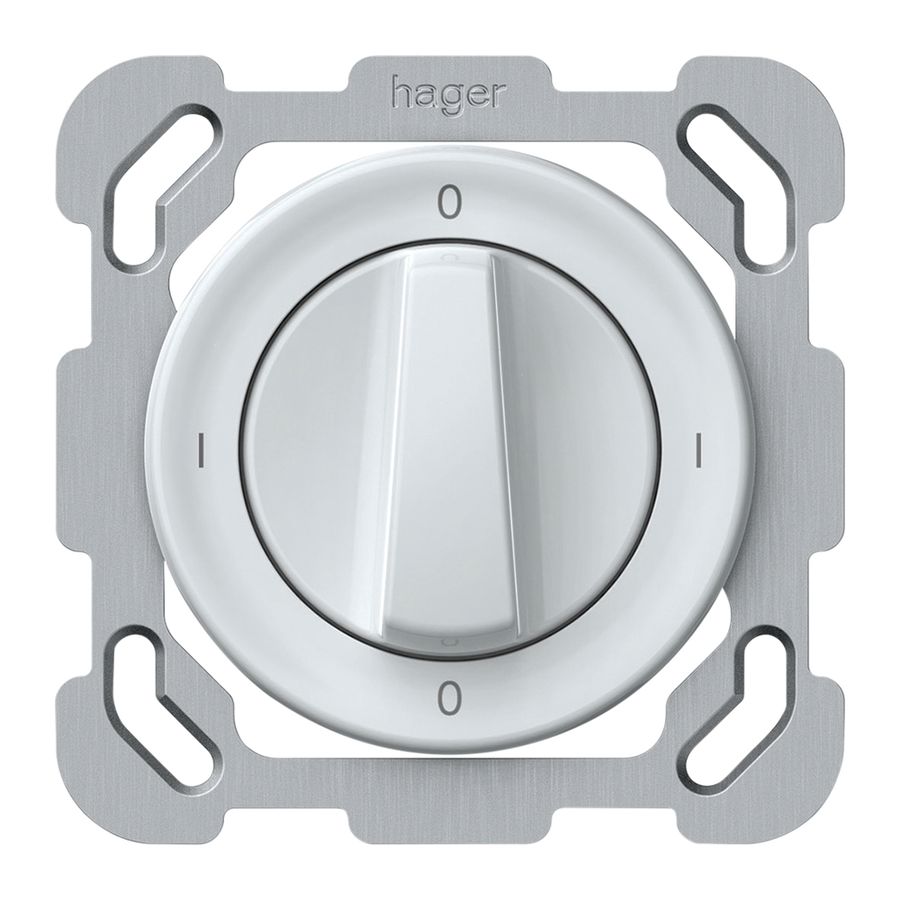 Interrupteur rotatif ENC origin interrupteur 0/3L 16A 250V 0-I-0-I 77×77mm blanc