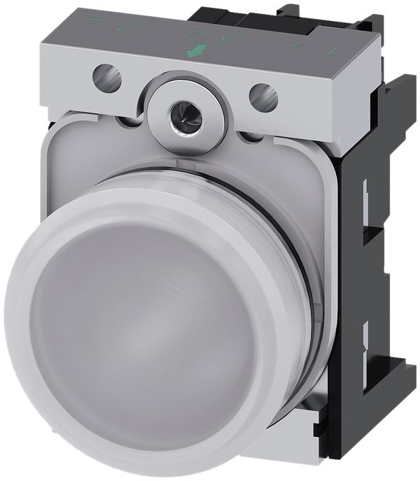 Avvisatore luminoso Siemens SIRIUS ACT c.supporto+LED 230VAC bianco metallo luc.