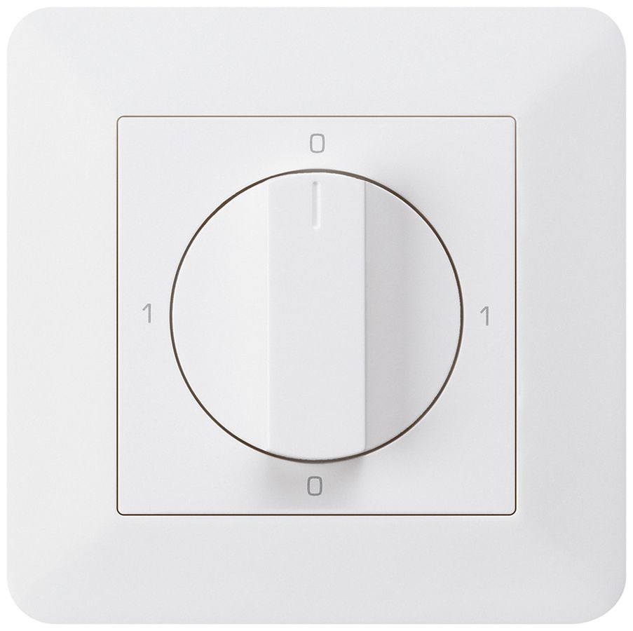 UP-Drehschalter kallysto.trend 0/1L weiss mit Drehgriff