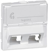 Frontplatte MOS Keystone 2×RJ45 45° weiss
