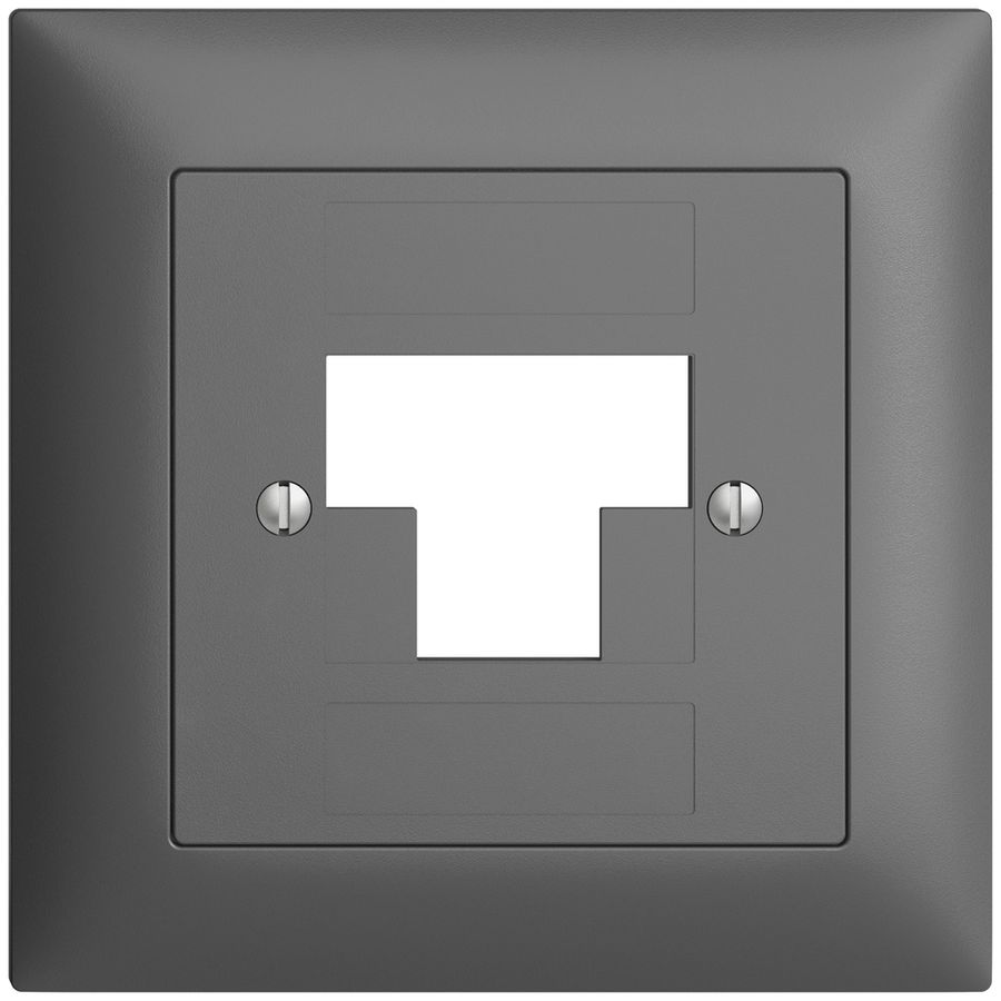 Kit frontale EDIZIOdue grigio scuro 88×88mm 3×RJ45