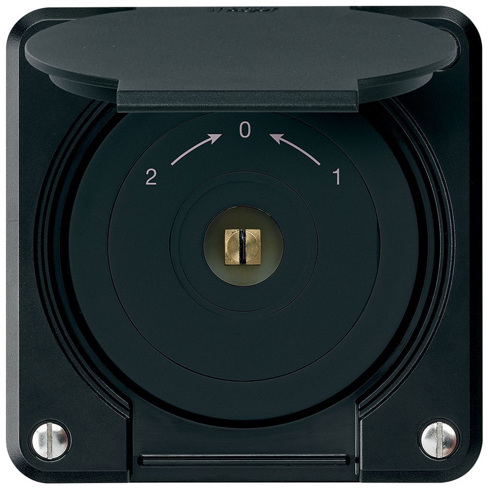 Contact pivotant à clé carrée ENC robusto IP55 noir avec clapet inverseur combi